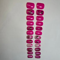 No.DF2 Cute Rose Red Fingernails Patch 24pcs/Set