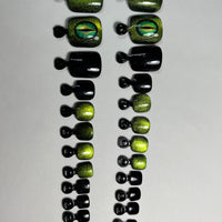 No.DT12 Green Cat's Eyes Toenails Patch 24pcs/Set