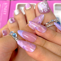 No.PSN162 Purple Cat's Eye Hand & Toe Pair Set-48pcs