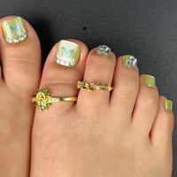 No.DT10 Green Butterfly Cat's Eye Toenails Patch 24pcs/Set