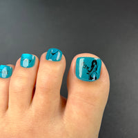 No.DT1 Sexy Blue Cat's Eye Toenails Patch 24pcs/Set