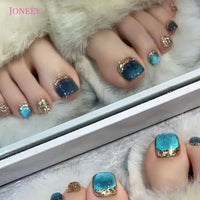 No.PSN161 Blue Cat's Eye Hand & Toe Pair Set-48pcs