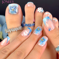 No.PSN163 Blue Flower Hand & Toe Pair Set-48pcs