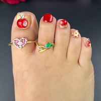 No.502 Cute Apple Cat's Eye Toenails Patch 10pcs/Set