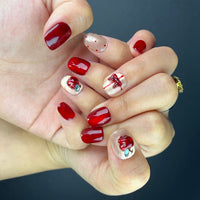 No.FP25 10pcs Cute Apple Cat's Eye Fingernails