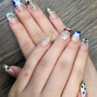 No.FP39 Leopard Hand Made Fingernails 10pcs
