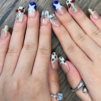 No.FP39 Leopard Hand Made Fingernails 10pcs