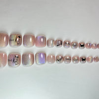 No.DT7 Sexy Girl Aurora Toenails Press-On Nails 24pcs/Set