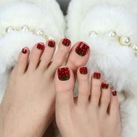 No.541 Strawberry Cat's Eye Toenails Patch 24pcs/Set