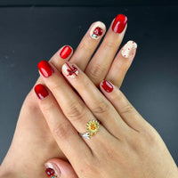 No.FP25 10pcs Cute Apple Cat's Eye Fingernails