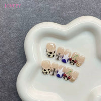 No.FP39 Leopard Hand Made Fingernails 10pcs
