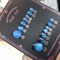 No.610 Blue Cat's Eye Toenails Patch 10pcs/Set