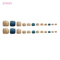 No.61 Sea Blue Cat Eye Press on Toenail 24pcs/Set