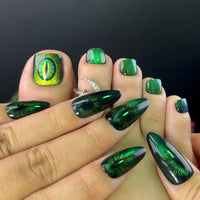 No.PSN114 Green Cat's Eye Hand & Toe Pair Set-48pcs