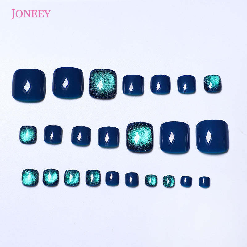No.146 Flashing 9D Galaxy Cat Eye Colorful Toenails 24pcs/Set