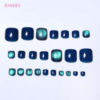 No.146 Flashing 9D Galaxy Cat Eye Colorful Toenails 24pcs/Set
