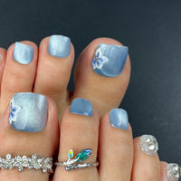 No.DT4 Blue Print Toenails Patch 24pcs/Set