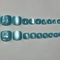 No.DT13 Sky Blue Cat's Eyes Toenails Patch 24pcs/Set