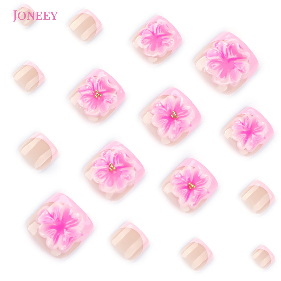 No.596 3D Flowers Toenails Patch 24pcs/Set