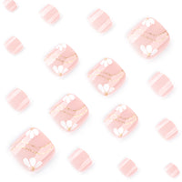 No.648 White Petals Toenails Patch 24pcs/Set