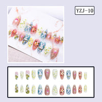 No.ET17 Colorful Flowers Fingernails Patch 24pcs/Set