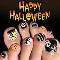 No.AW125 Halloween Pumpkin Face Toenails Patch 24pcs/Set