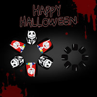 No.AW126 Halloween Black Ghost Face Toenails Patch 24pcs/Set