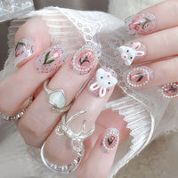 No.ET26 Cute Rabbit Fingernails Patch 24pcs/Set