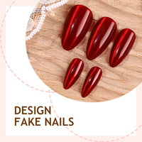 No.F559 Red Cat's Eye Fingernails Patch 24pcs/Set