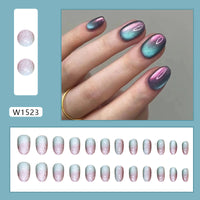 No.F390 Multicolor Cat's Eye Fingernails Patch 24pcs/Set