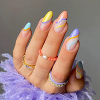 No.F339 Rainbow Lines Fingernails Patch 24pcs/Set
