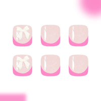 No.645 Pink BowToenails Patch 24pcs/Set