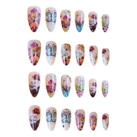 No.F405 Flower Fingernails Patch 24pcs/Set