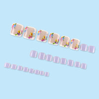 No.574 Colorful Flowers Toenails Patch 24pcs/Set