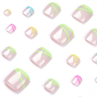 No.405 Four Color Lines Toenails Patch 24pcs/Set
