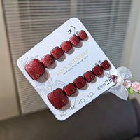 No.TP1 Red Cat's Eye Handmade Toenails Patch 10pcs/Set
