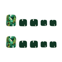 No.498 Green Leaves Toenails Patch 24pcs/Set