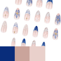 No.F436 Blue Ocean Waves Fingernails Patch 24pcs/Set