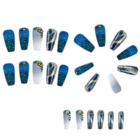 No.F425 Blue Gradient Fingernails Patch 24pcs/Set