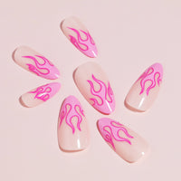 No.F362 Pink Flame Fingernails Patch 24pcs/Set