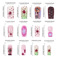 No.F498 Ripple Flowers Fingernails Patch 24pcs/Set