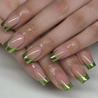 No.F384 Bright Green Fingernails Patch 24pcs/Set