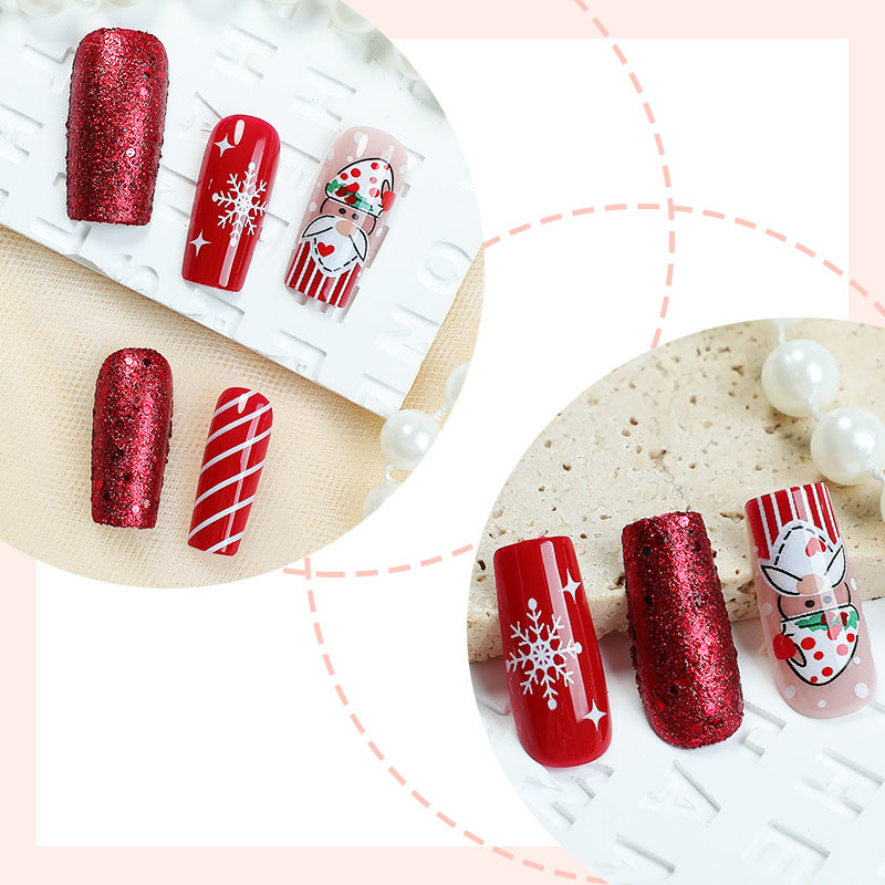 No.CM113 Christmas Santa Hat Fingernails Patch 24pcs/Set