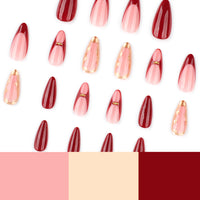 No.F433 Red Fingernails Patch 24pcs/Set