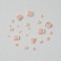 No.416 Pink Flower Toenails Patch 24pcs/Set