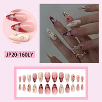 No.F507 Red Plaid Fingernails Patch 24pcs/Set