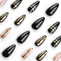 No.F334 Black Fingernails Patch 24pcs/Set