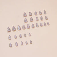 No.F307 Flower Cat's Eye Fingernails Patch 24pcs/Set