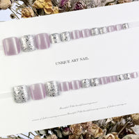 No.605 Light Purple Toenails Patch 24pcs/Set
