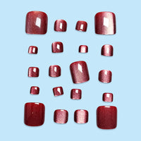 No.507 Red Cat's Eye Toenails Patch 24pcs/Set